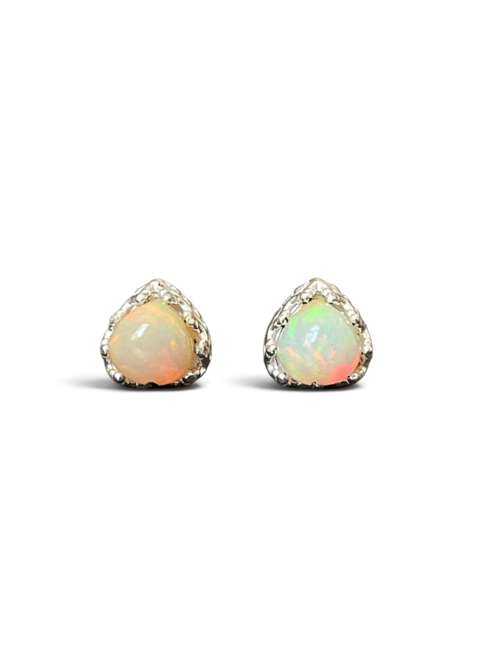 Natural Ethiopian Opal earring studs in 925 Sterling silver! “Vibes”